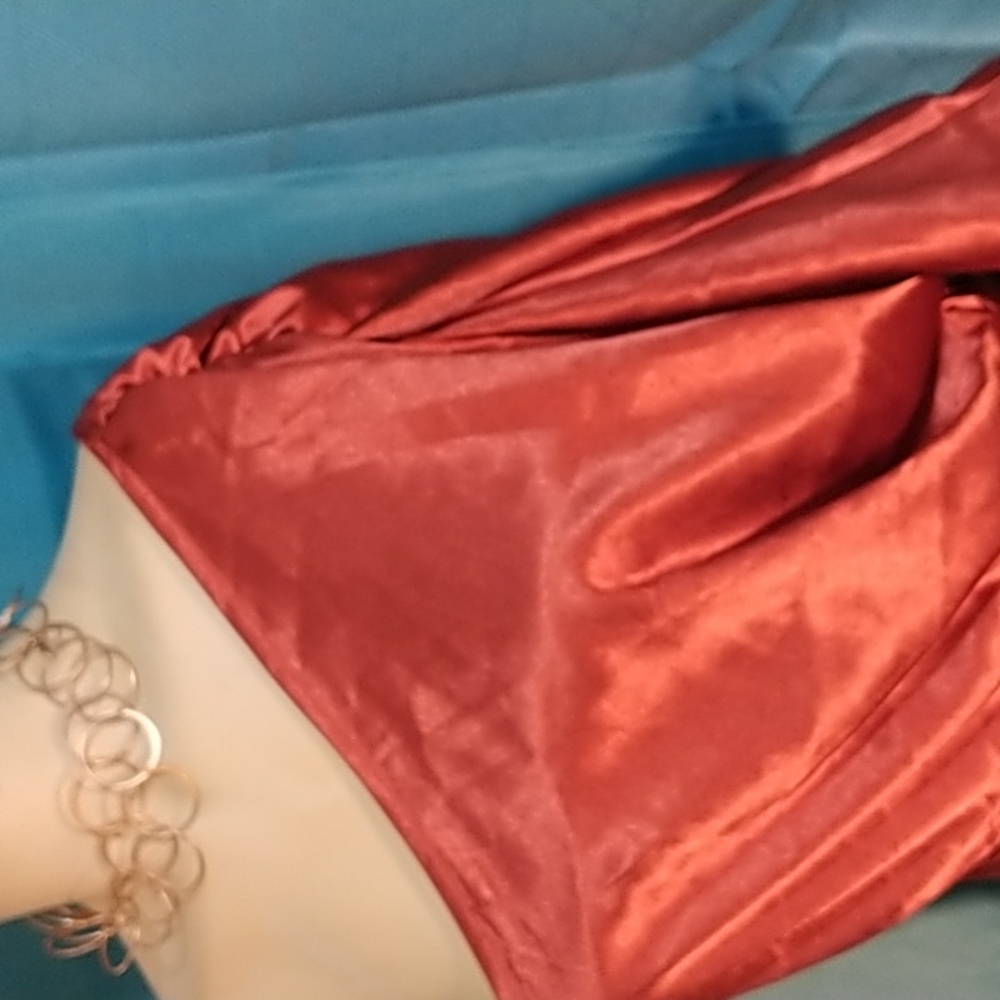 Rust Satin Pretty Little Thing Plus Size - Picture 5 of 8